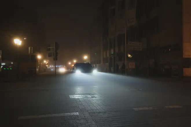 Light beam of a car.